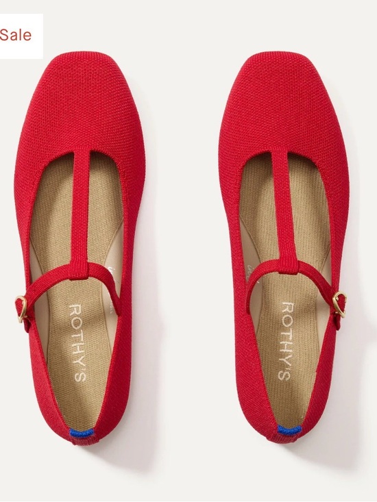 Rothy's Shoes - Rothy's Red T-Strap Flats